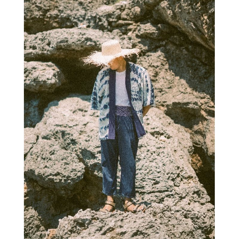 BOOLAO Kimono (Reversible Haori Outer) Tie Dye Shibori