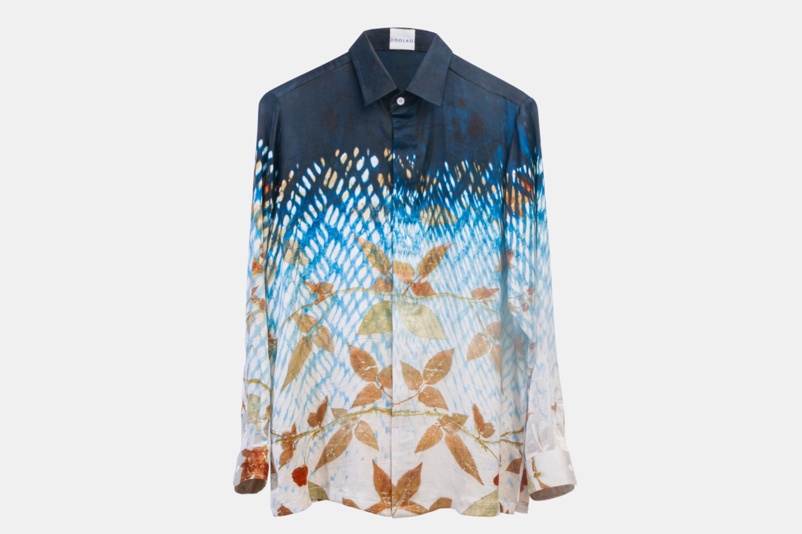 BOOLAO Kemeja Ombre Shibori on Ecoprint Silk