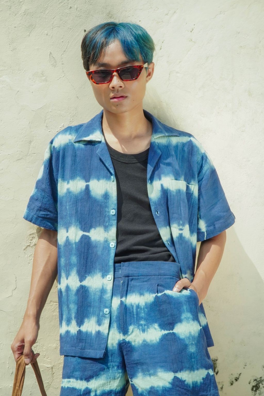 BOOLAO Kemeja Tie Dye Linen  (Bowling Shirt) - Buttons Down