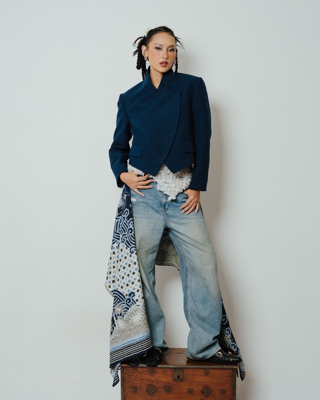 Boolao Beskap Janggan Genderless Denim Heritage - Navy