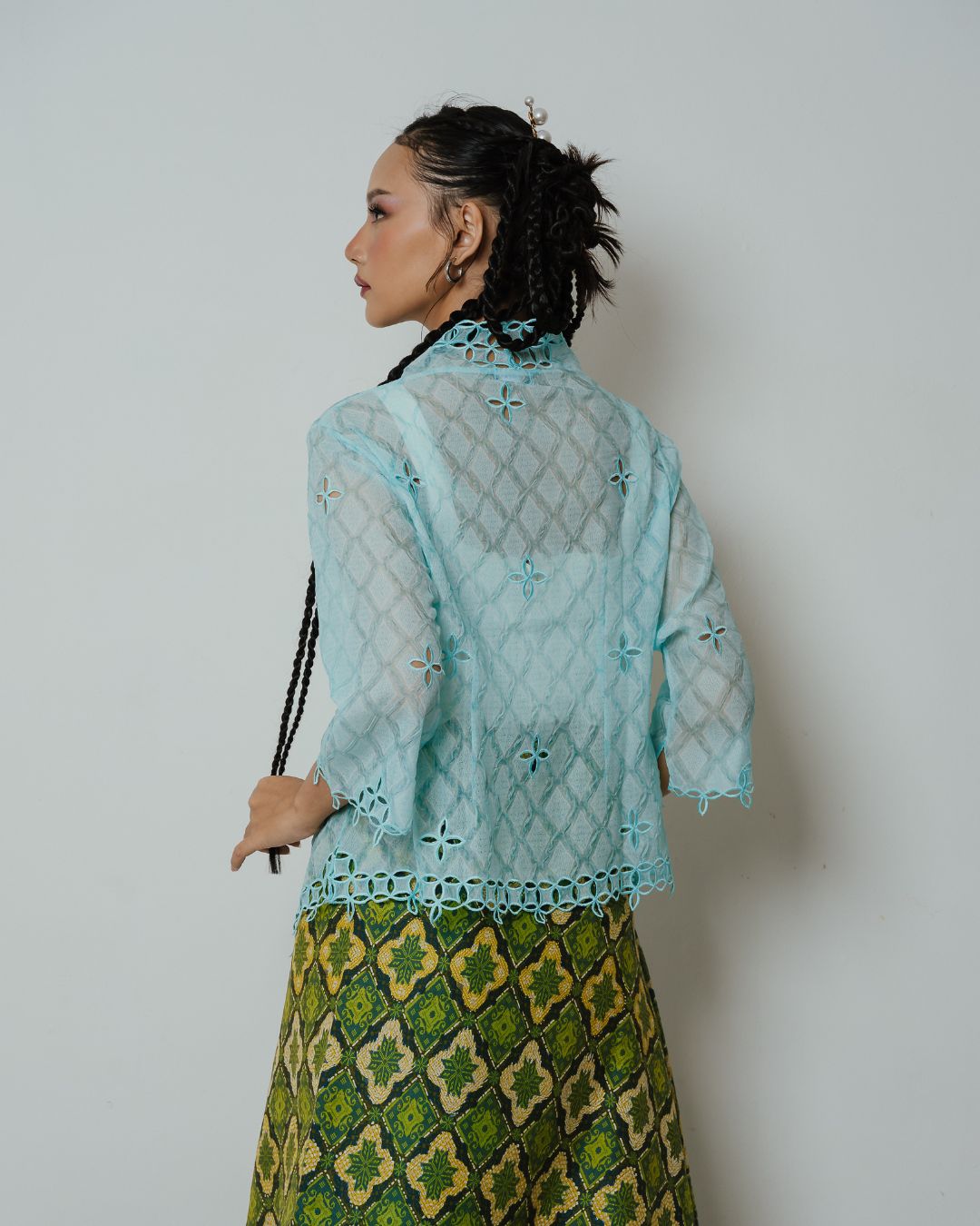 BOOLAO Kebaya Seribu Kawung - Biru Muda
