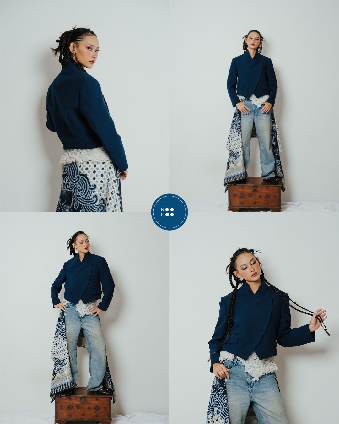 Boolao Beskap Janggan Genderless Denim Heritage - Navy