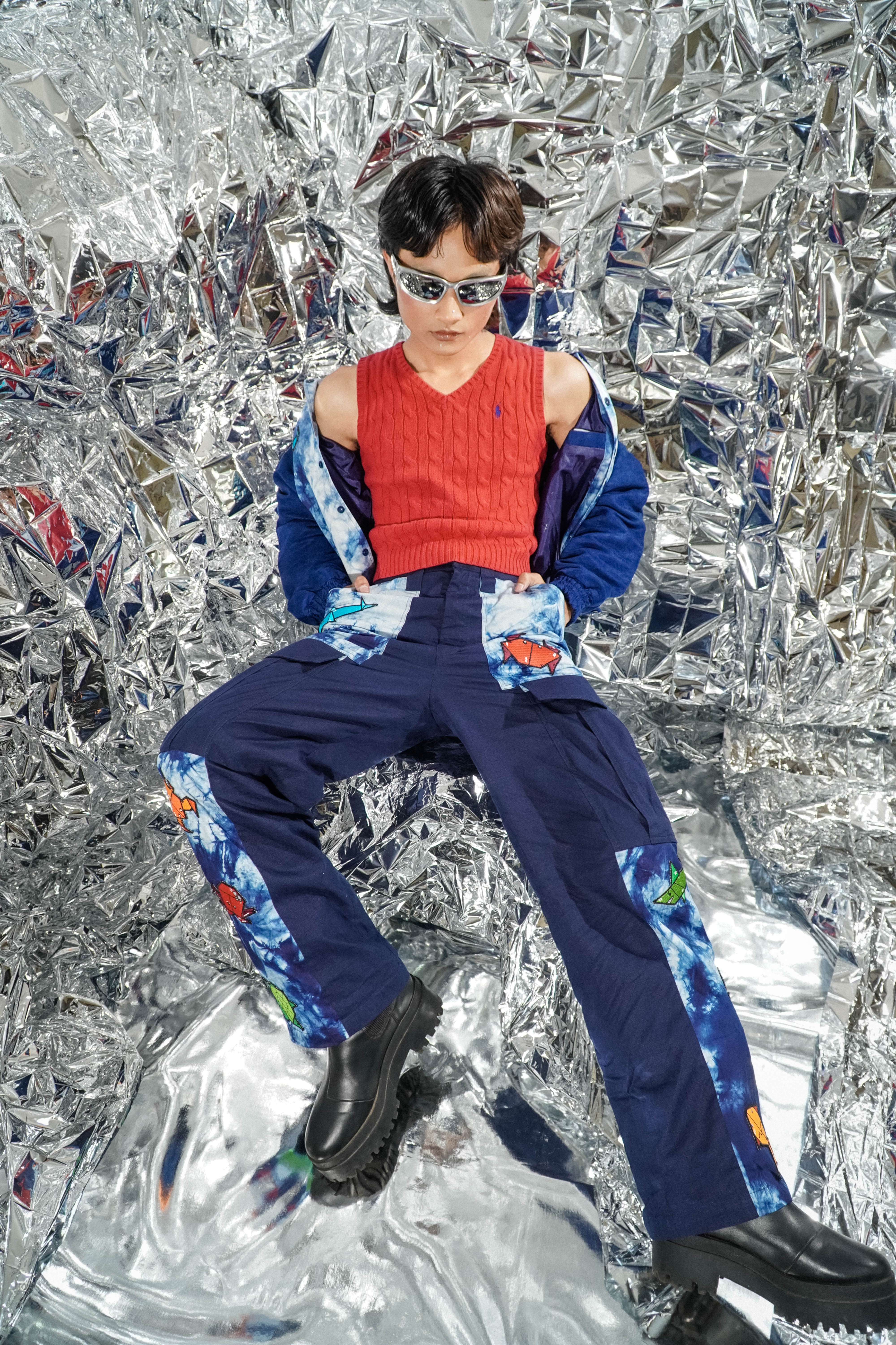 ORIGAMI ORIGAMI Cargo Pants Tie Dye Ombak (Celana Kargo Patch Bordir)