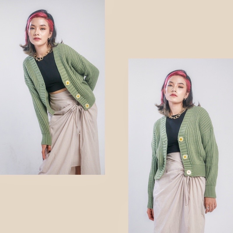 BOOLAO Picnic Panic Linen Rok Serut - Beige