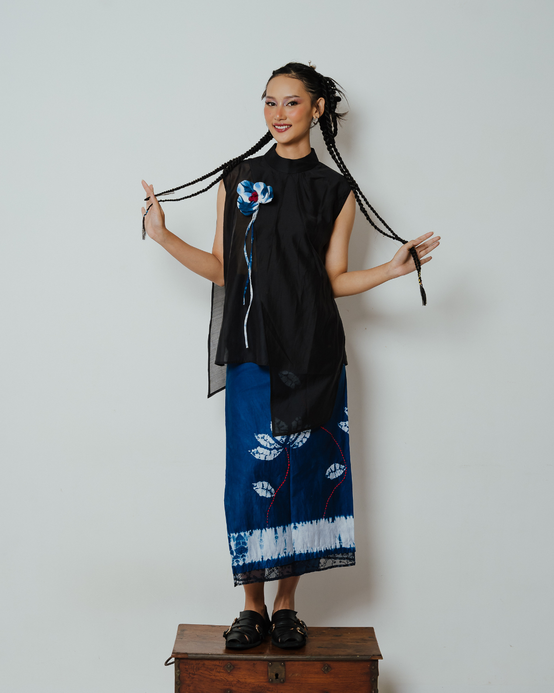 Blouse Nawang Wulan - Black (Tanpa tangan)