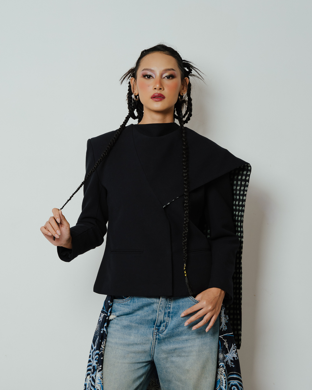 BOOLAO Blazer Janggan Selendang - Black