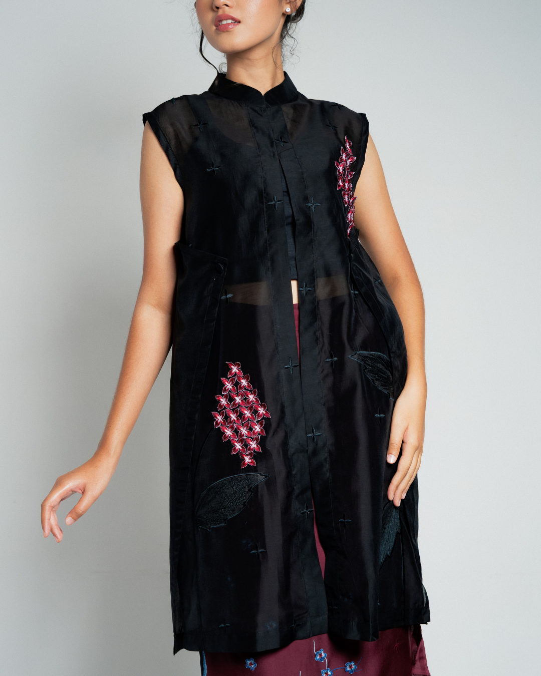 BOOLAO Outer Geranium Flower Sleeveless