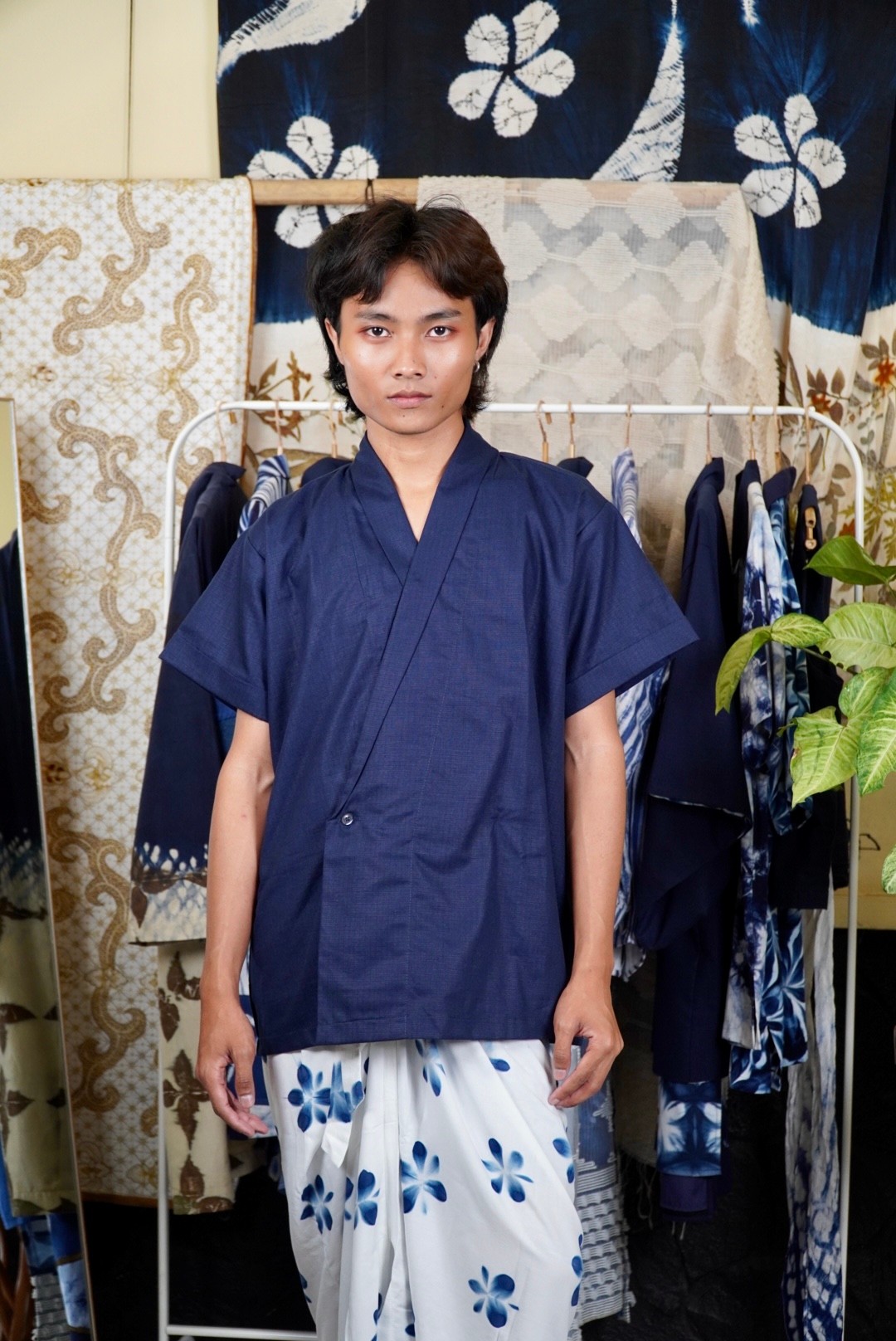 BOOLAO Kemeja Haori - Navy
