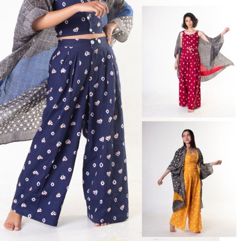 Boolao Hakama Pallazo Jumputan Pants (Celana Kulot Jumputan)