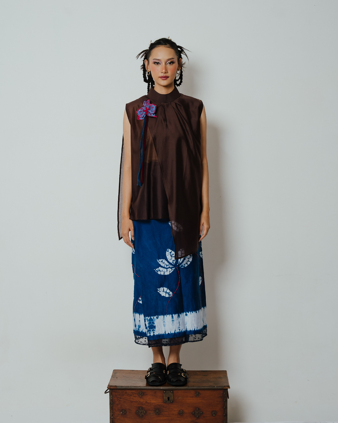 Blouse Nawang Wulan - Brown (Tanpa Tangan)