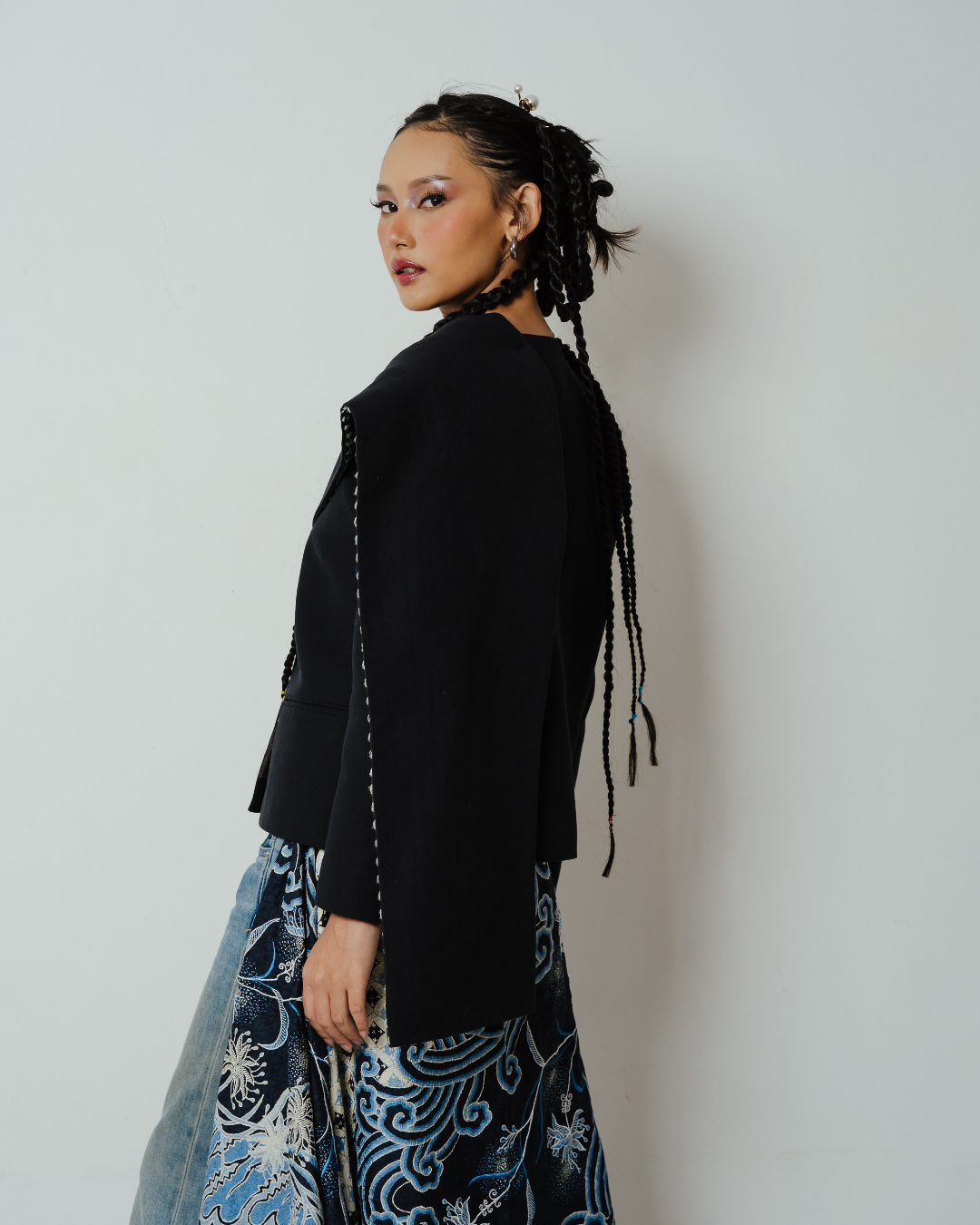 BOOLAO Blazer Janggan Selendang - Black