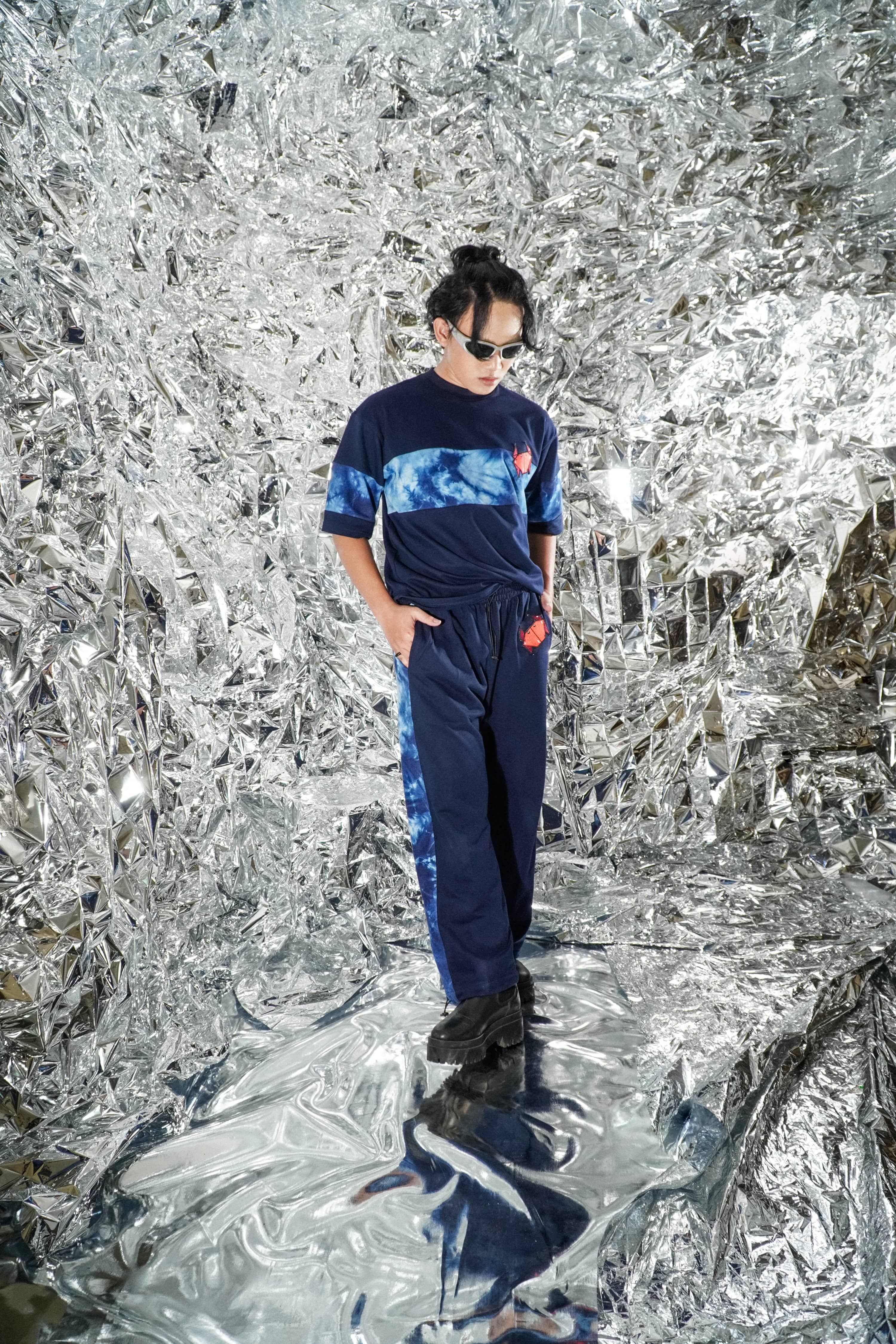 BOOLAO  ORIGAMI Sweat Shirt and Pants Tie Dye Oversize Set (Setelan Training)