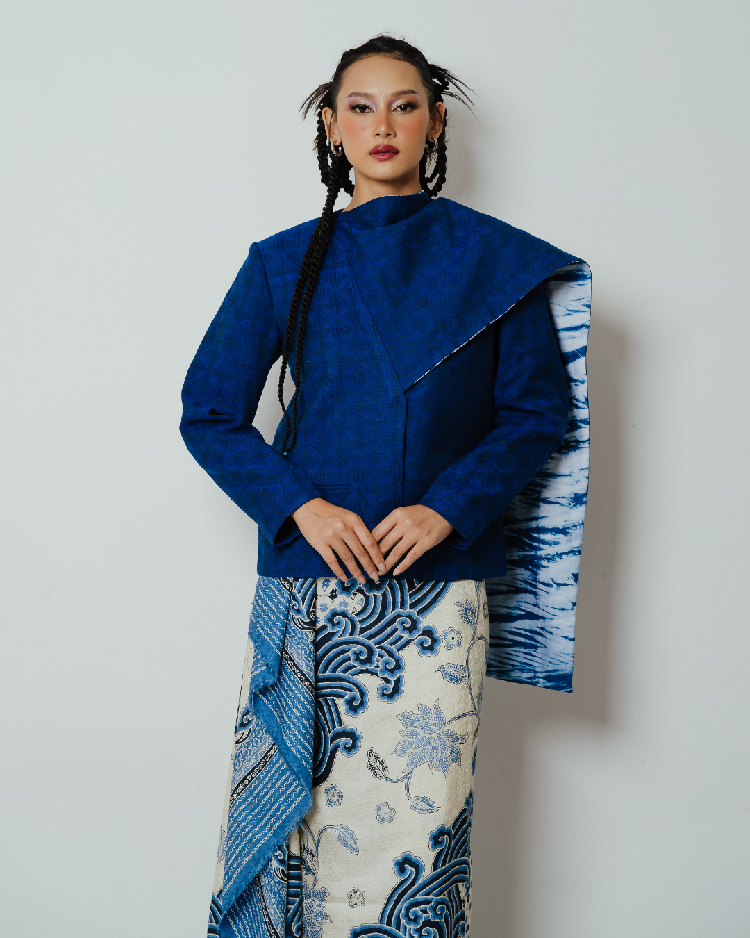 BOOLAO Blazer Janggan Selendang Hand-Woven Blue