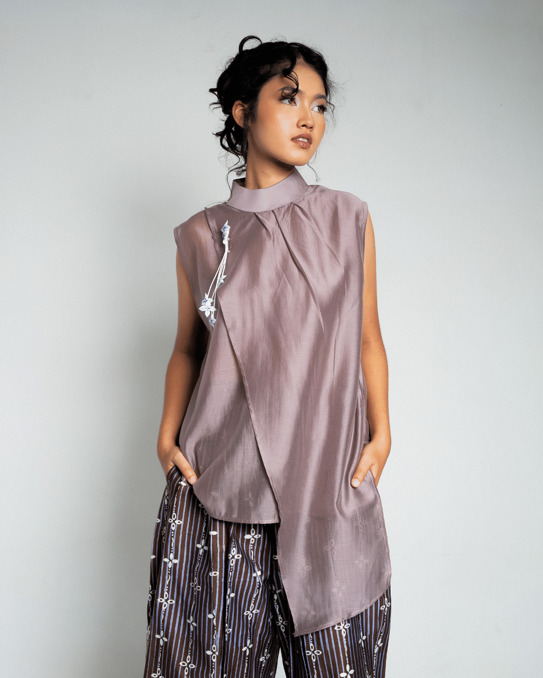 Blouse Nawang Wulan - Mauve (Tanpa tangan)