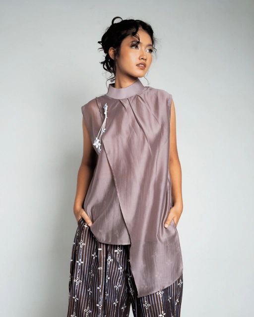 Blouse Nawang Wulan - Mauve (Tanpa tangan)