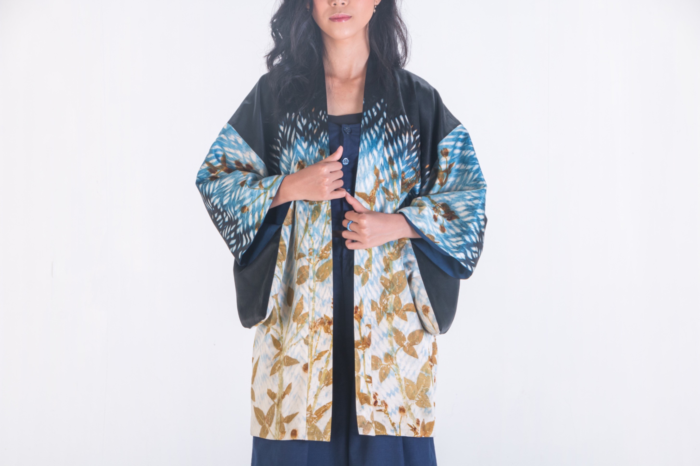 BOOLAO Reversible Kimono Shibori on Ecoprint - Ombre