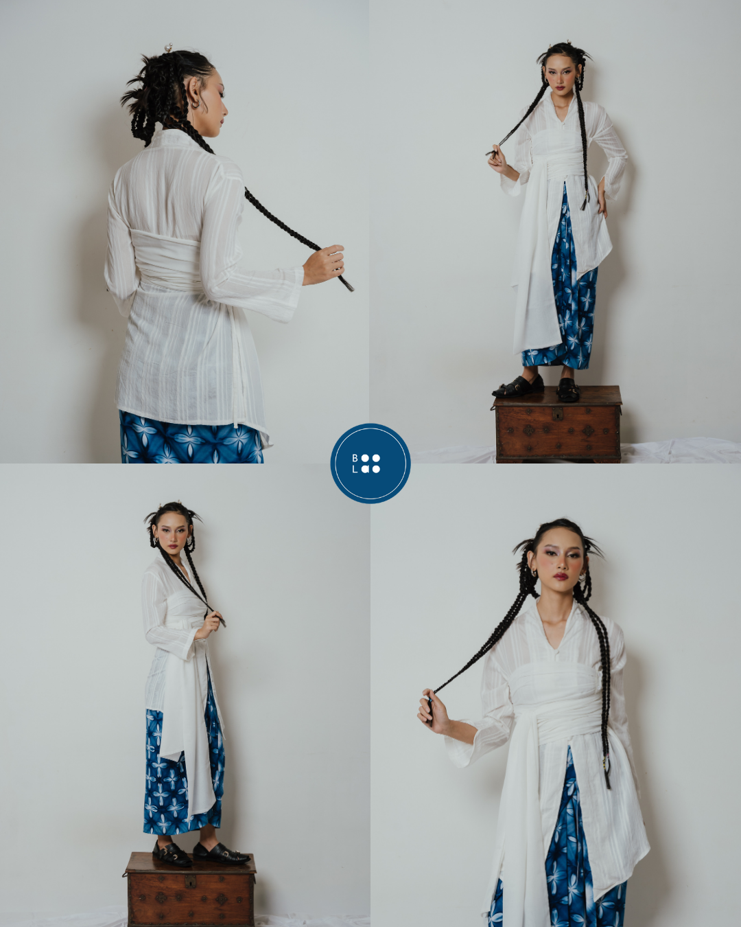 BOOLAO Kebaya MIRANA Kemben Detachable (Outer Bongkar Pasang) - Putih