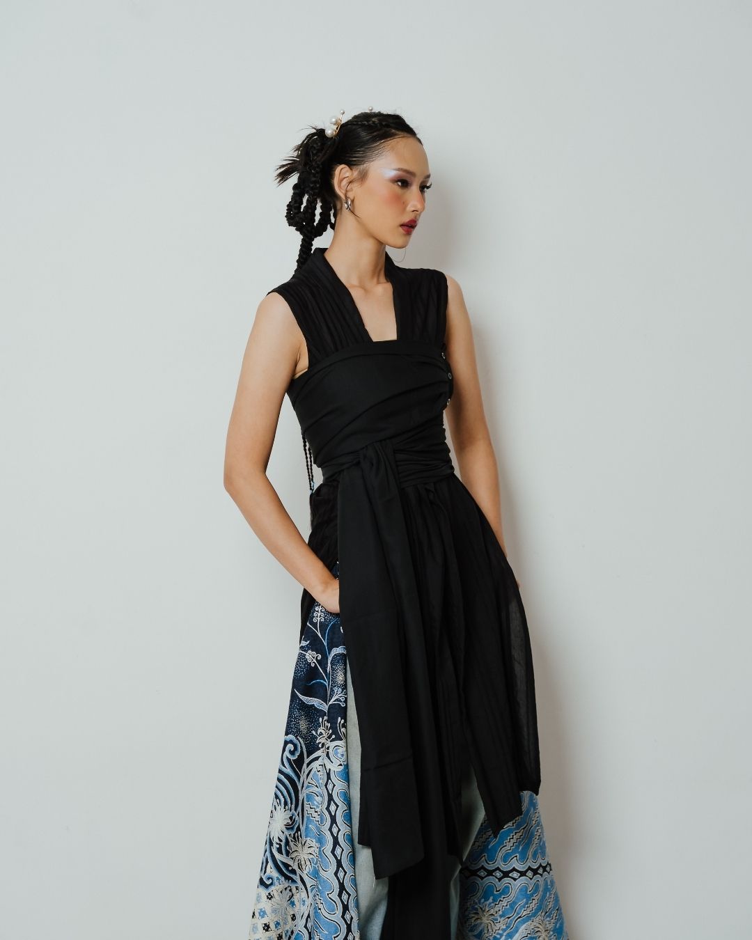 Outer ASMARA Kemben Sleeveless Detachable (Kebaya Bongkar Pasang) - Hitam