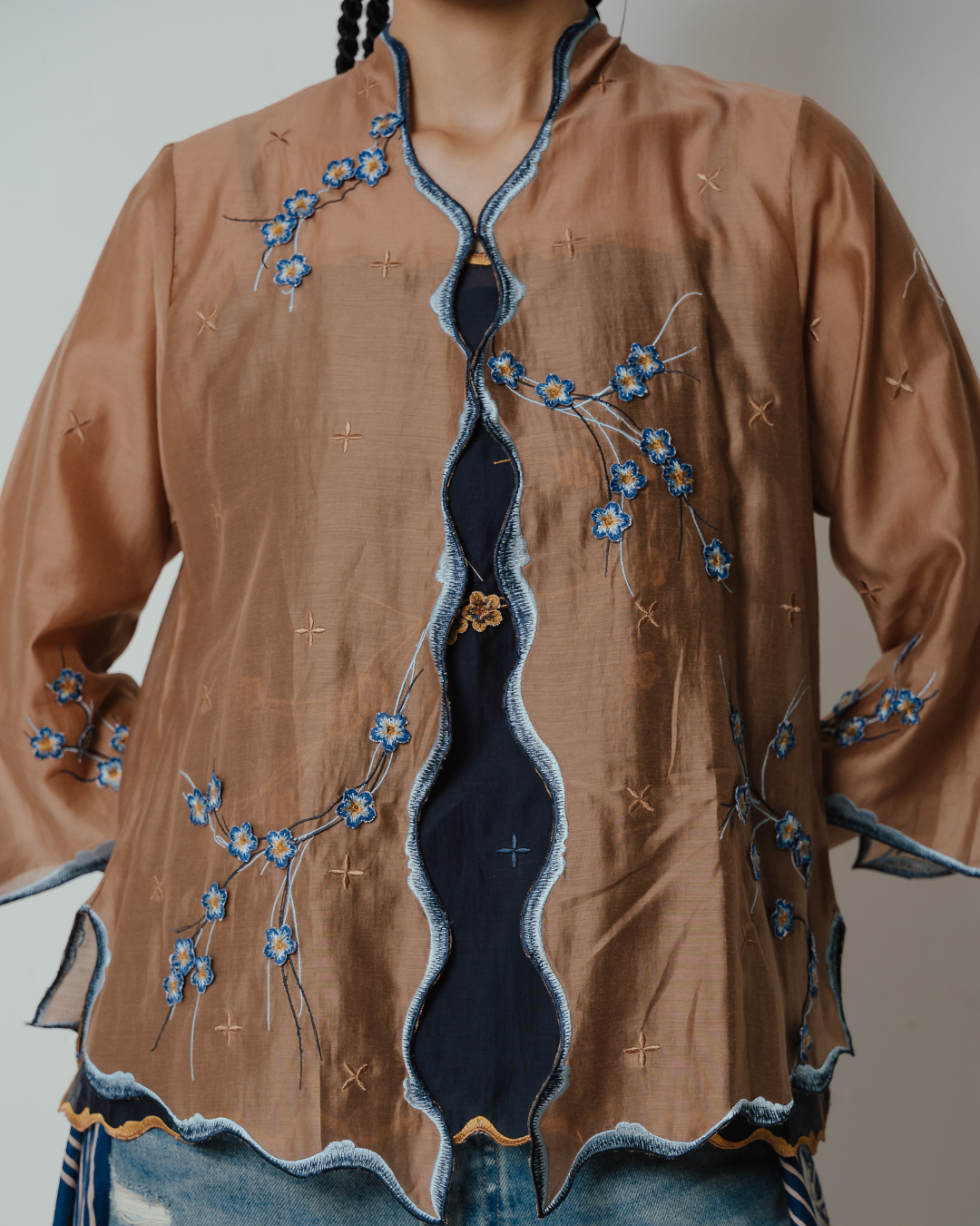 BOOLAO Kebaya Sakura 3D Embroidery - Brown