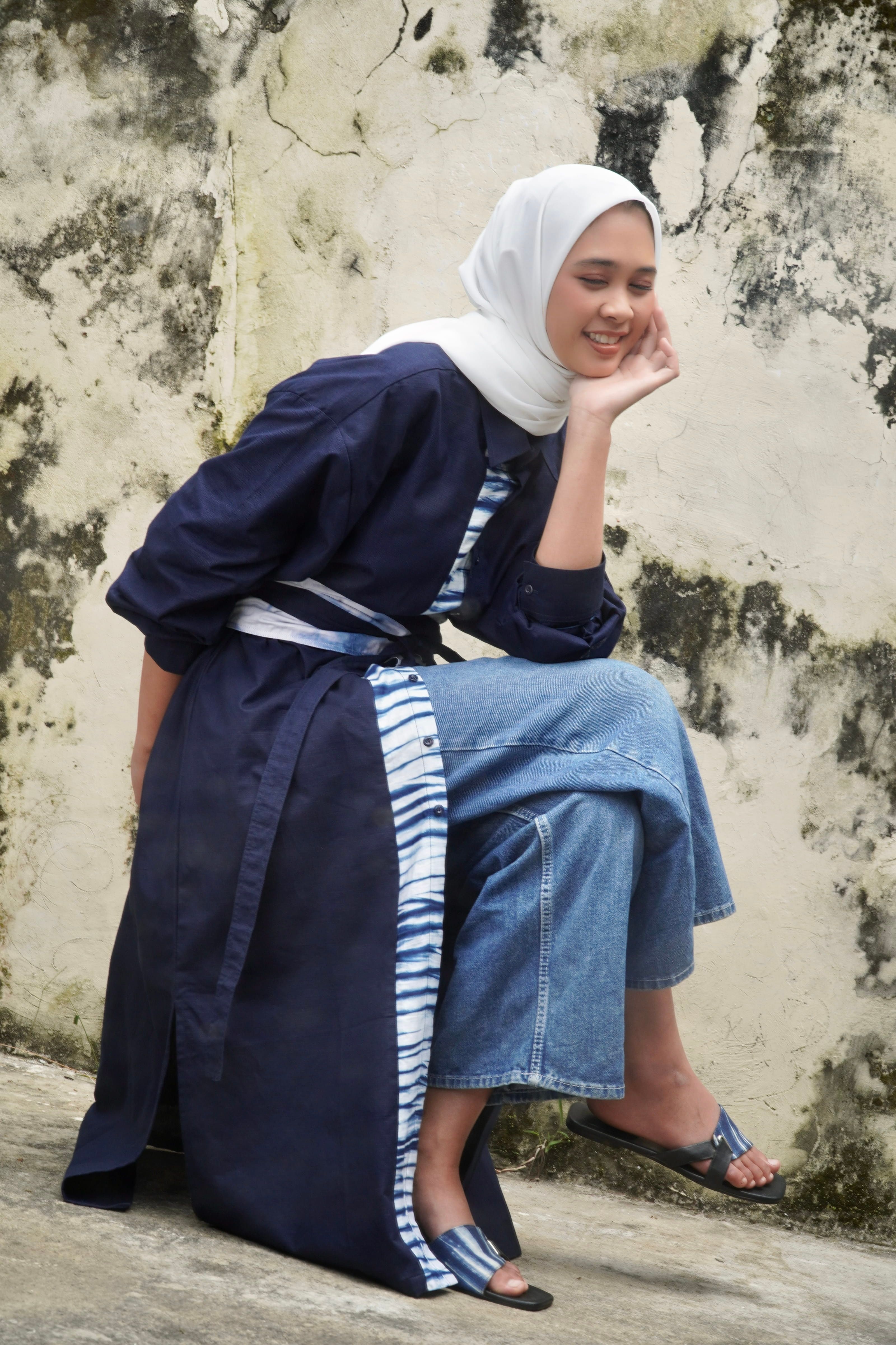 BOOLAO Kemeja Liz Oversize Arashi (Long Shirt Arashi Shibori)
