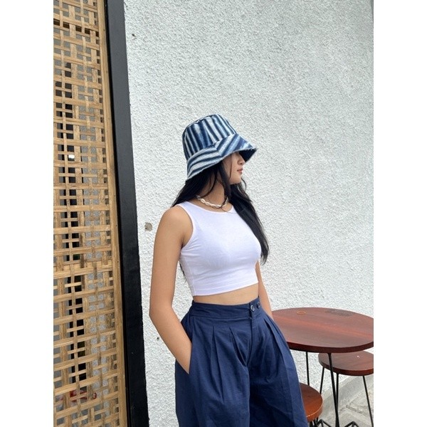 BOOLAO Hakama Pants - Navy (Celana Pallazo Kulot Linen Polos)
