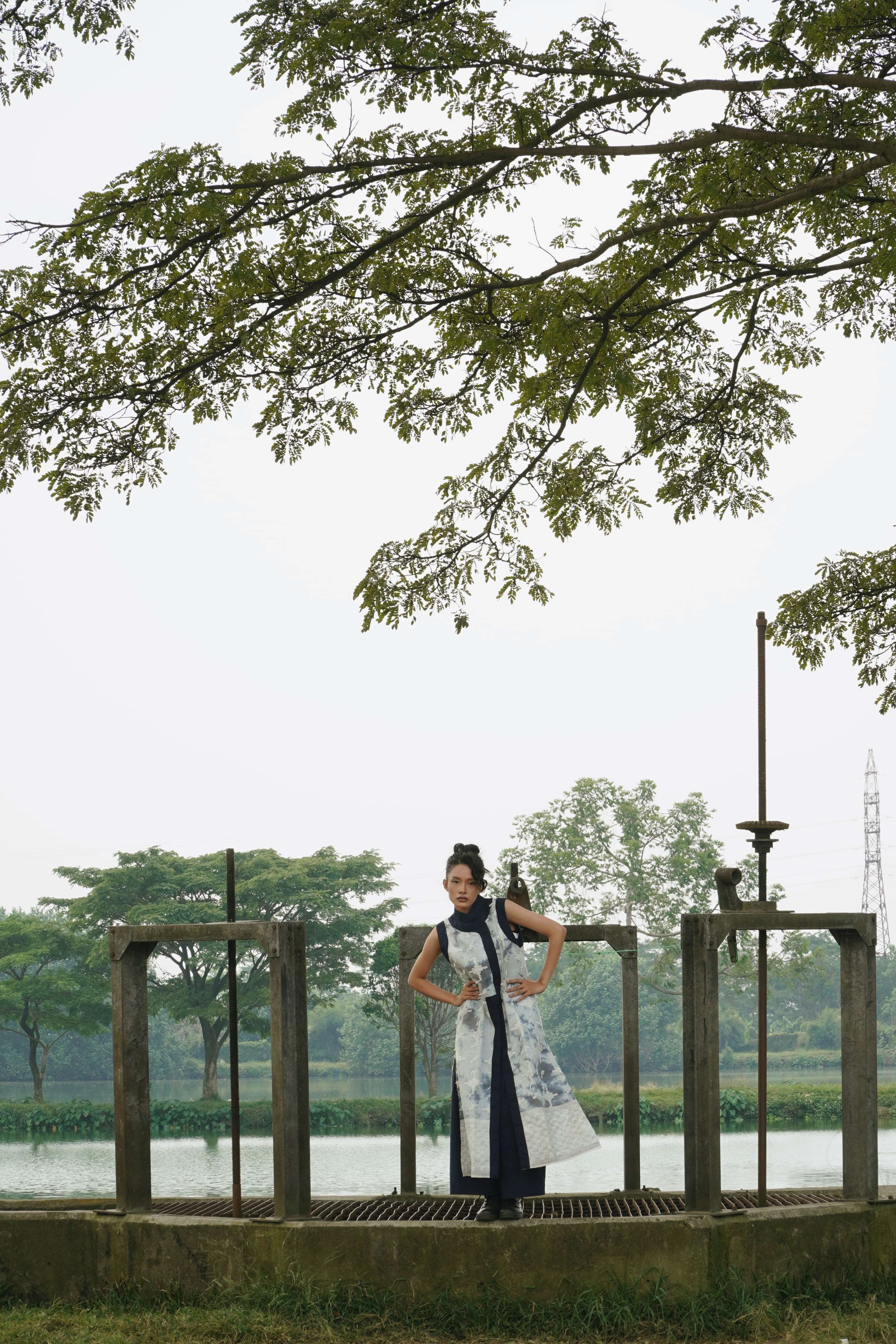 BOOLAO Overlap Cheongsam Outer Organdi - Shibori