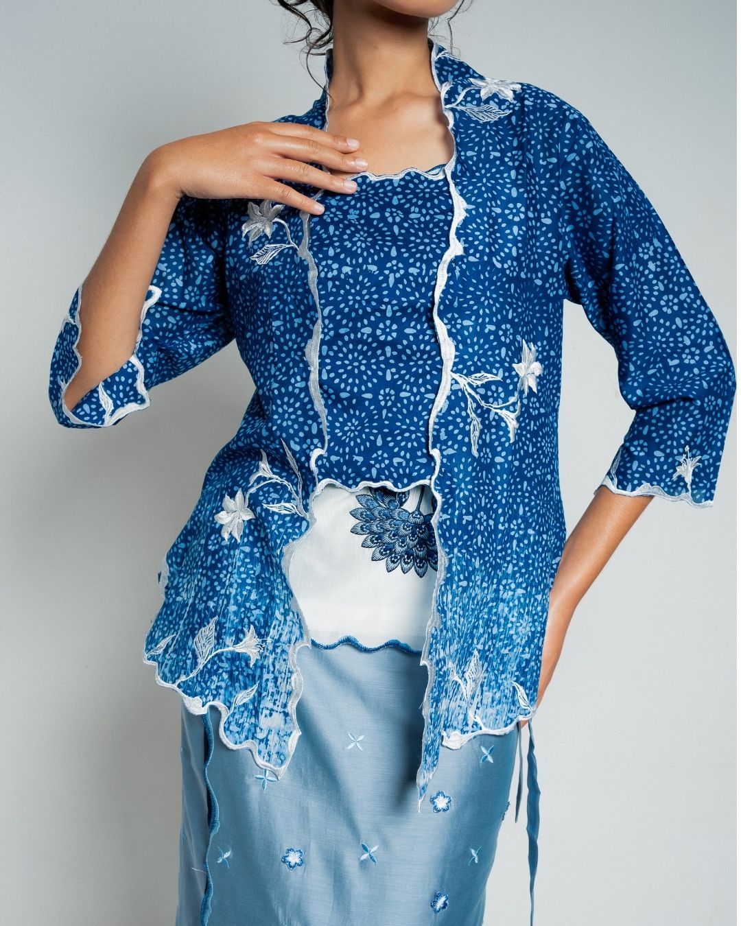 BOOLAO Outer Kebaya Batik Cap Detachable (Kebaya Bongkar Pasang)