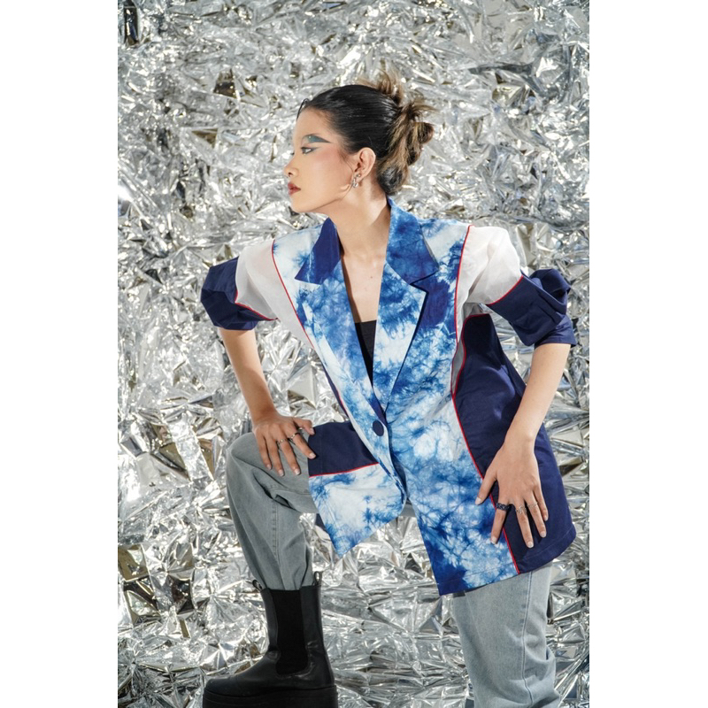 Boolao ORIGAMI Organza Blazer Tie Dye