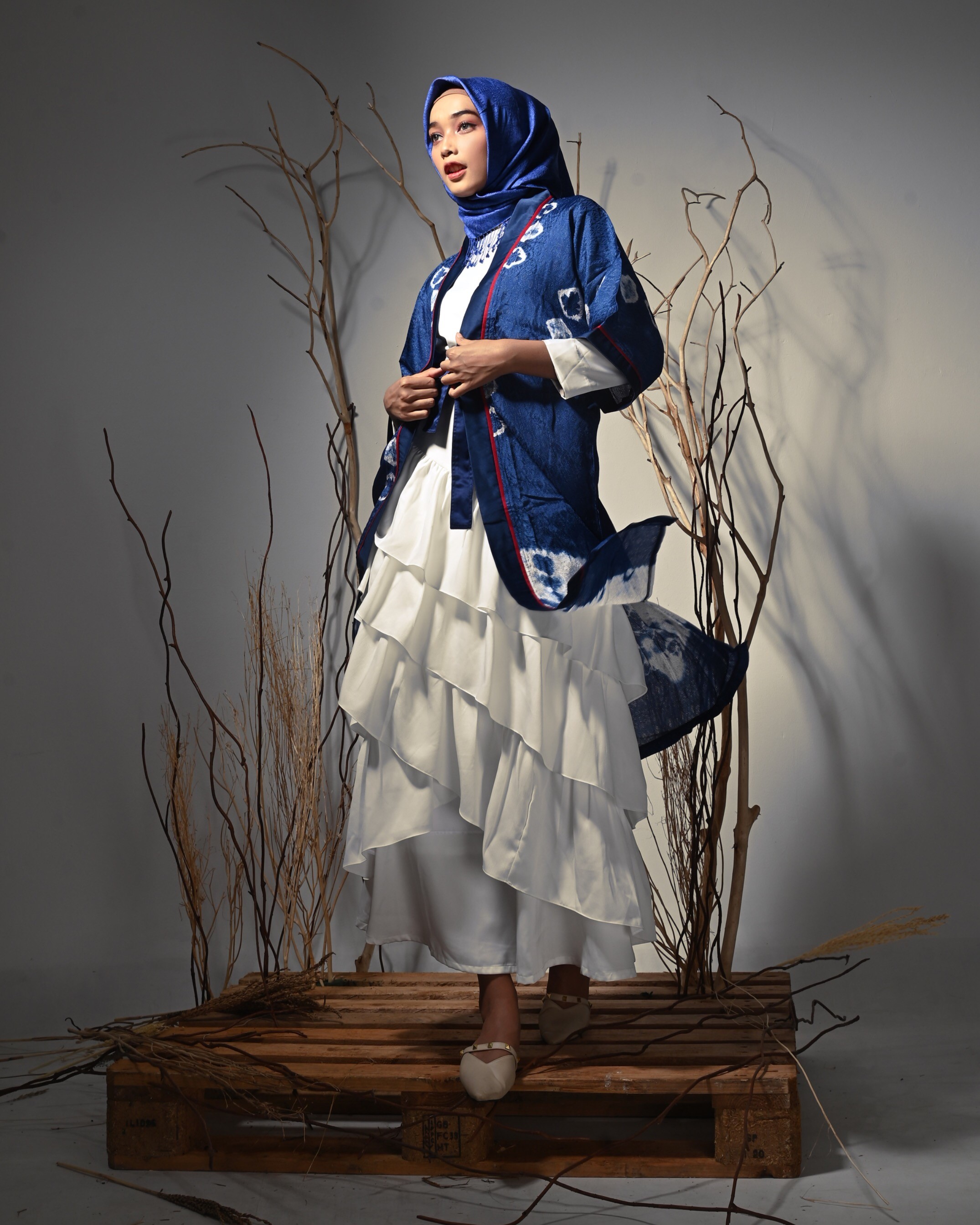 BOOLAO  Kanoko Midi Outer Shibori