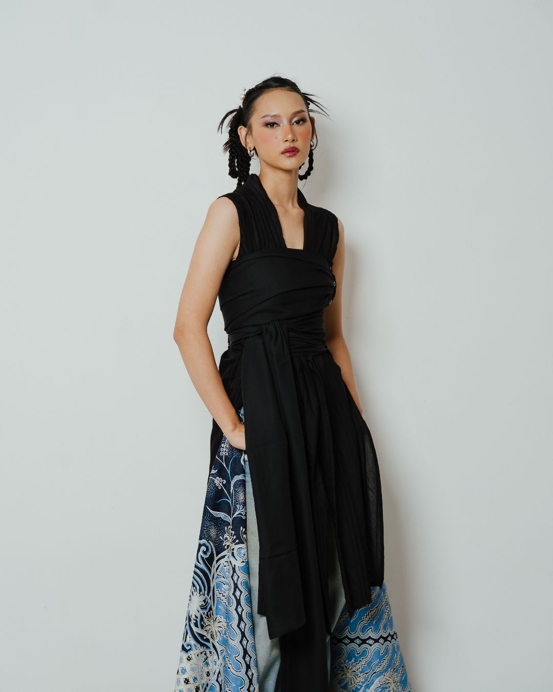 Outer ASMARA Kemben Sleeveless Detachable (Kebaya Bongkar Pasang) - Hitam