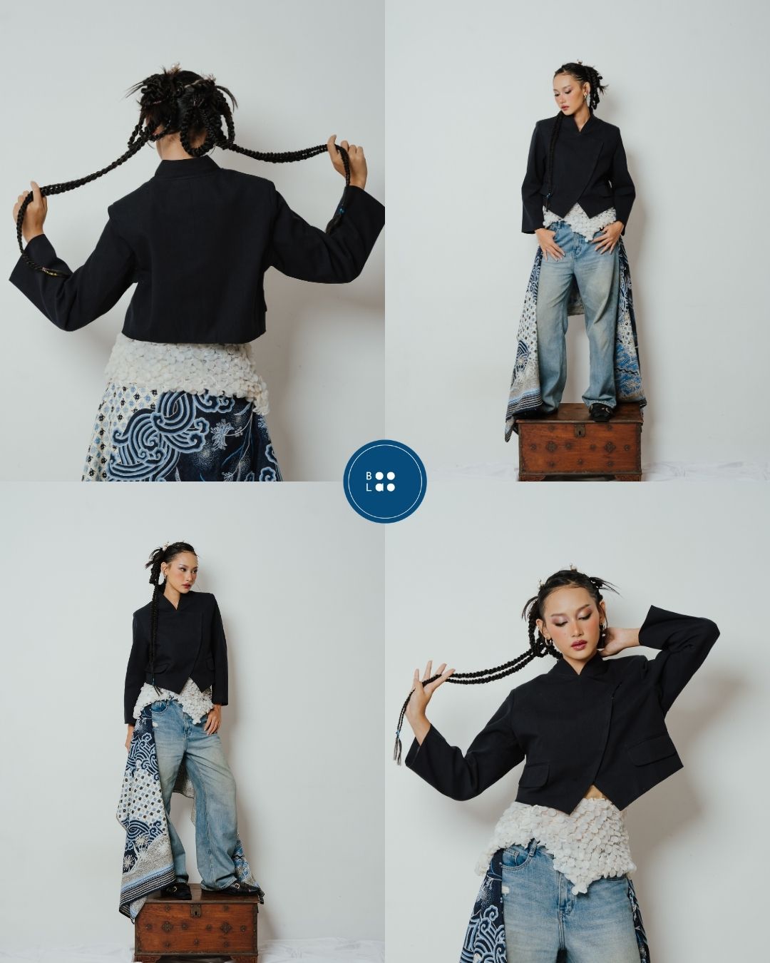 Boolao Beskap Janggan Genderless Denim Heritage - Black