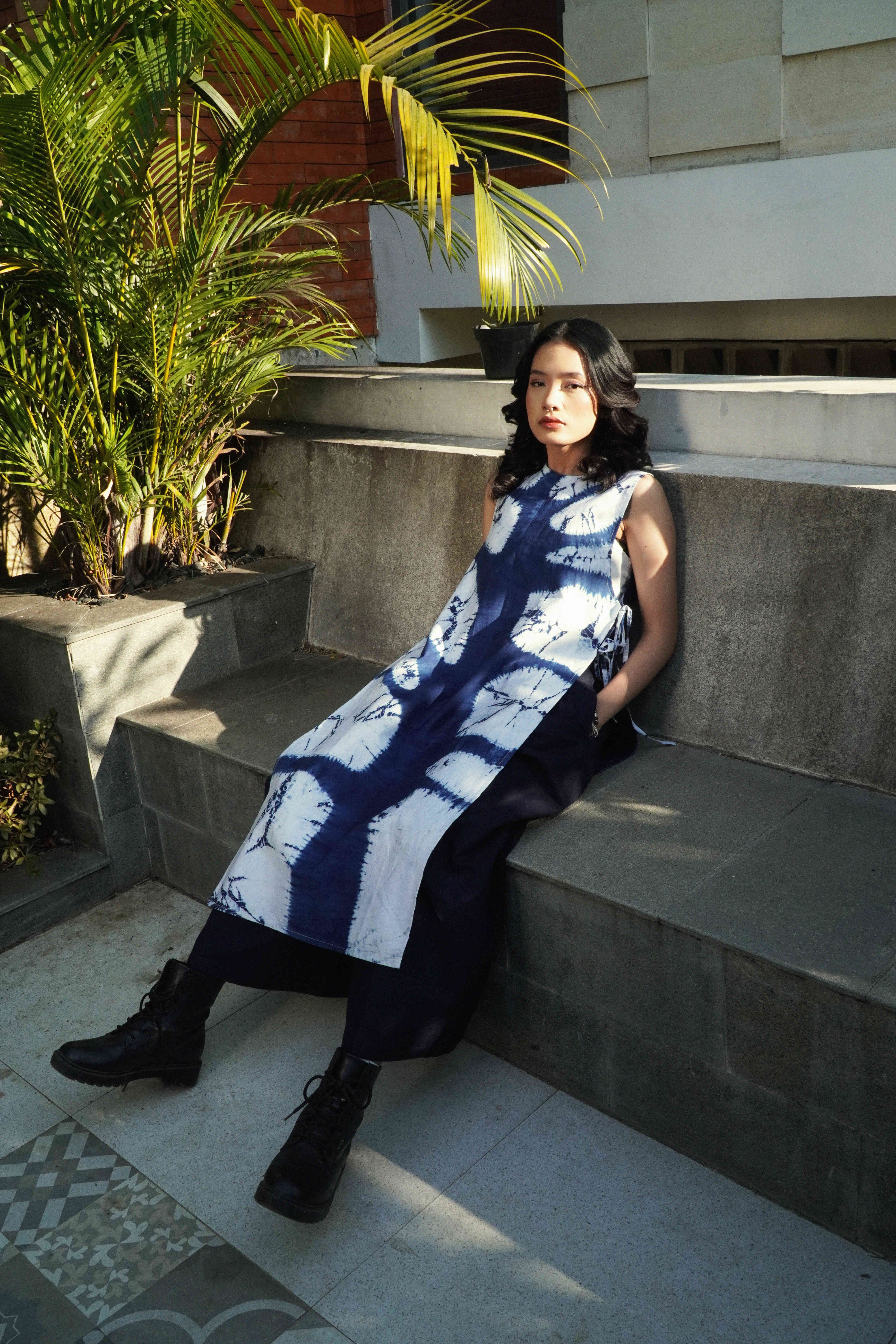 BOOLAO Tumbuh Vest Shibori