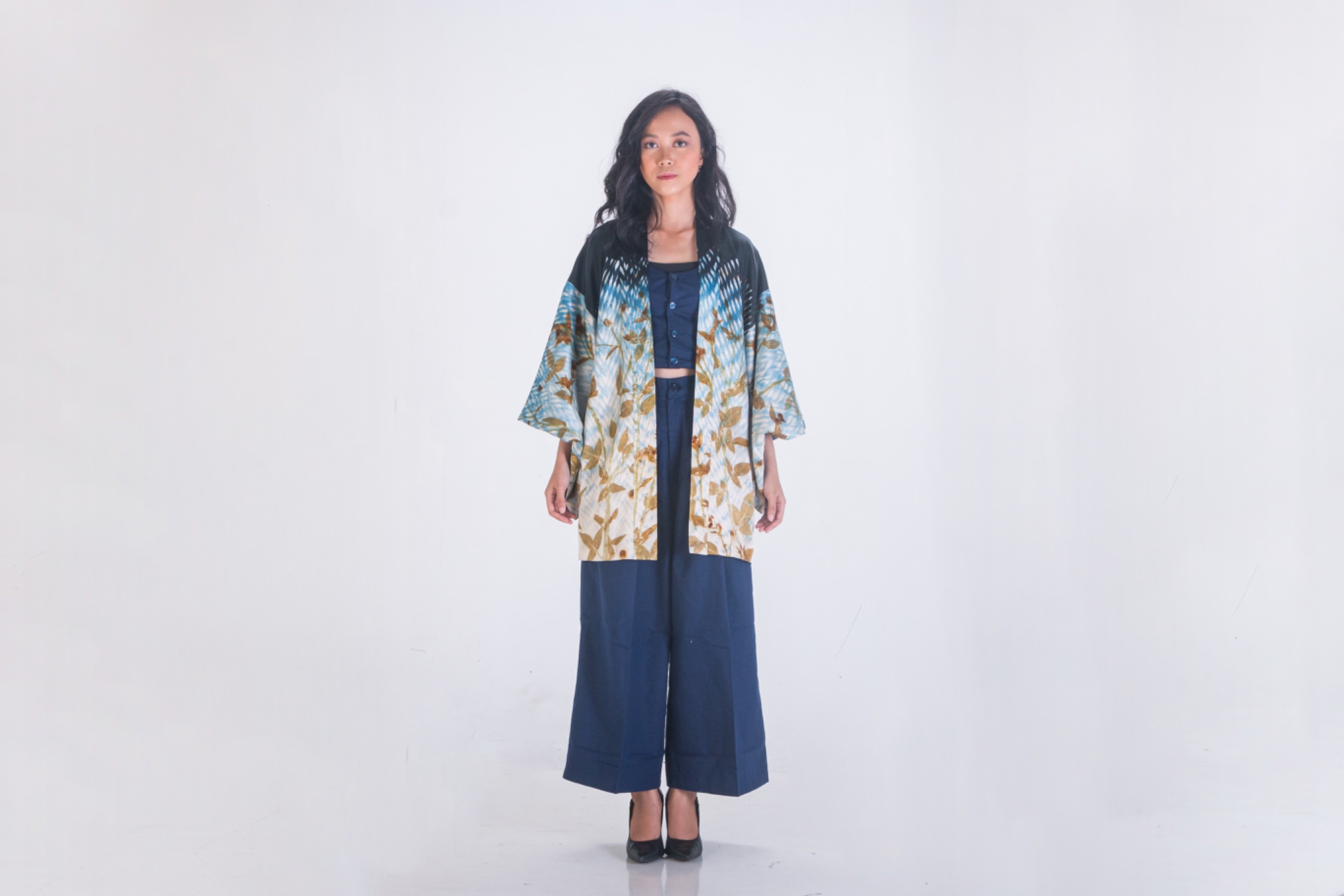 BOOLAO Reversible Kimono Shibori on Ecoprint - Ombre
