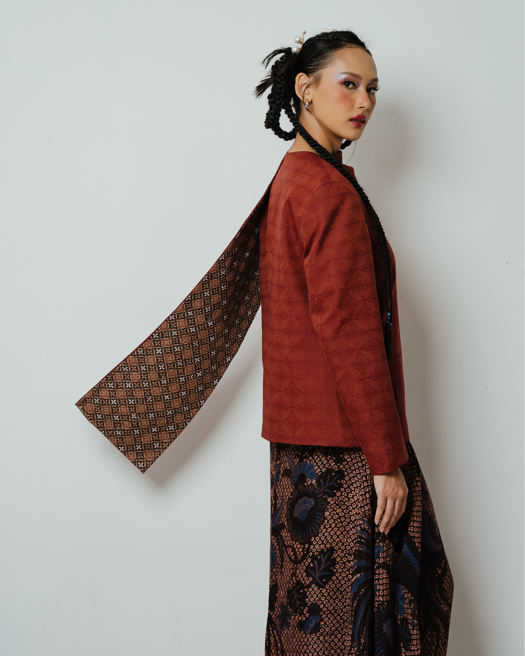 BOOLAO Blazer Janggan Selendang Hand-Woven Brown