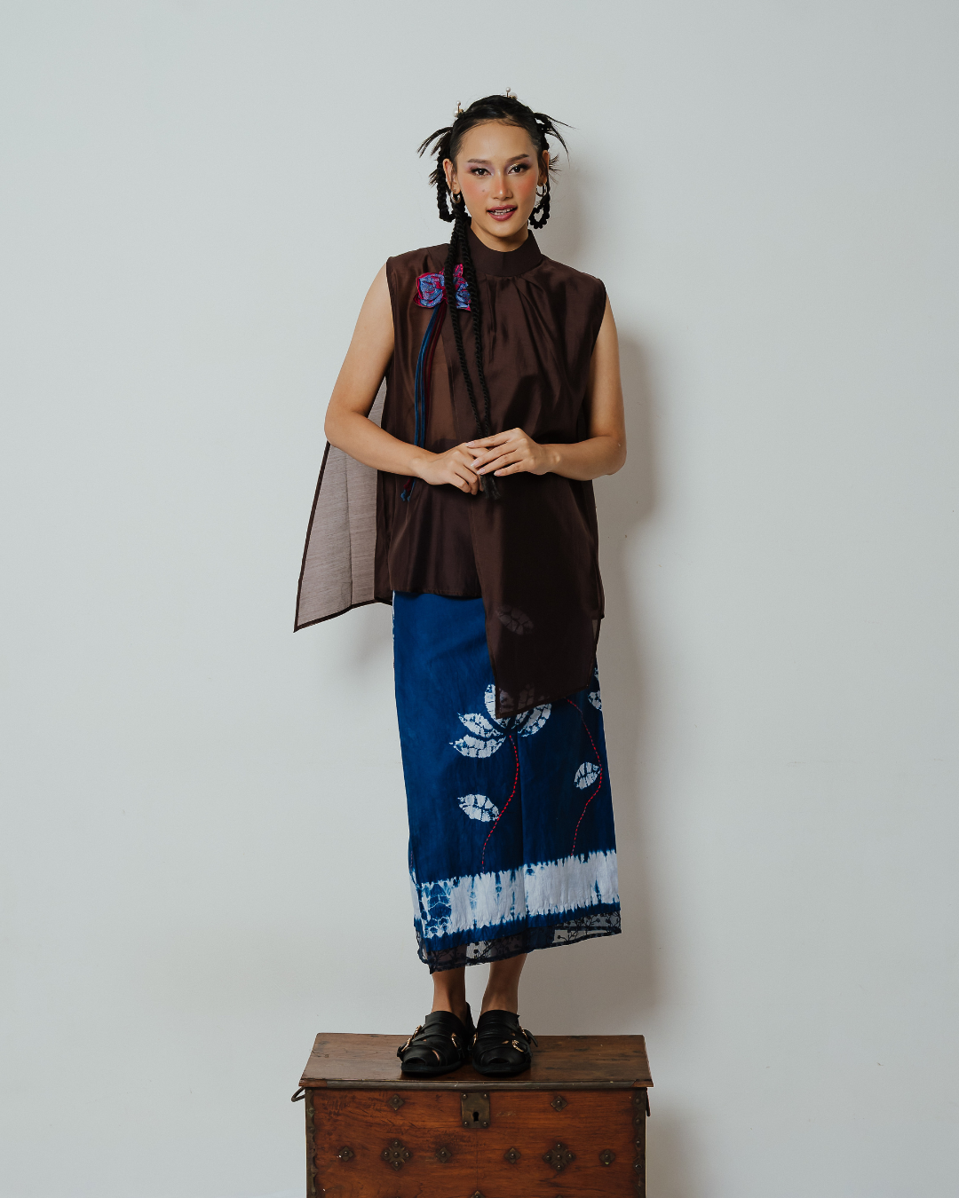 Blouse Nawang Wulan - Brown (Tanpa Tangan)