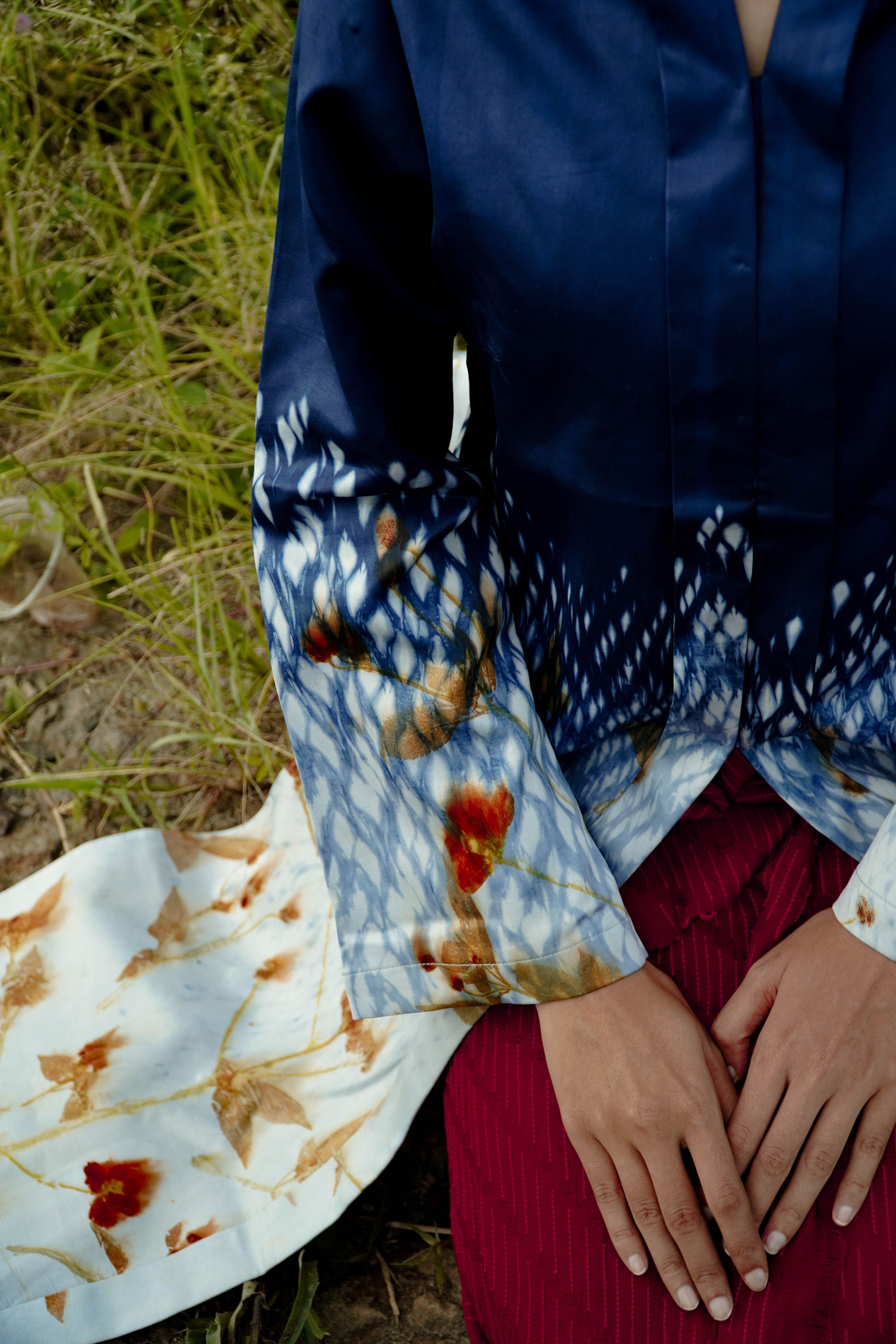 BOOLAO Encim Kebaya Shibori on Ecoprint Silk