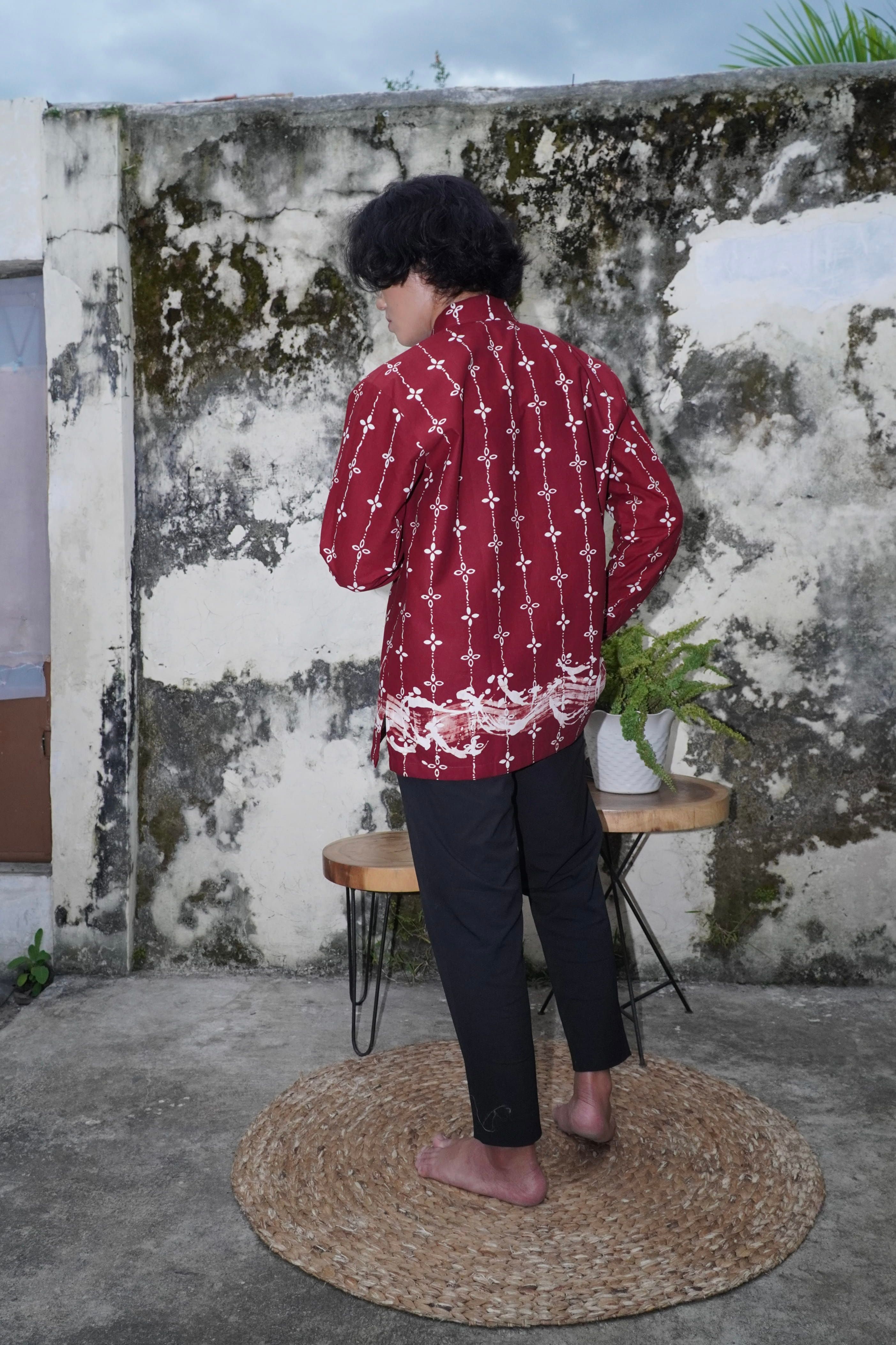 BOOLAO Kumeli Kemeja Panjang - Merah Maroon
