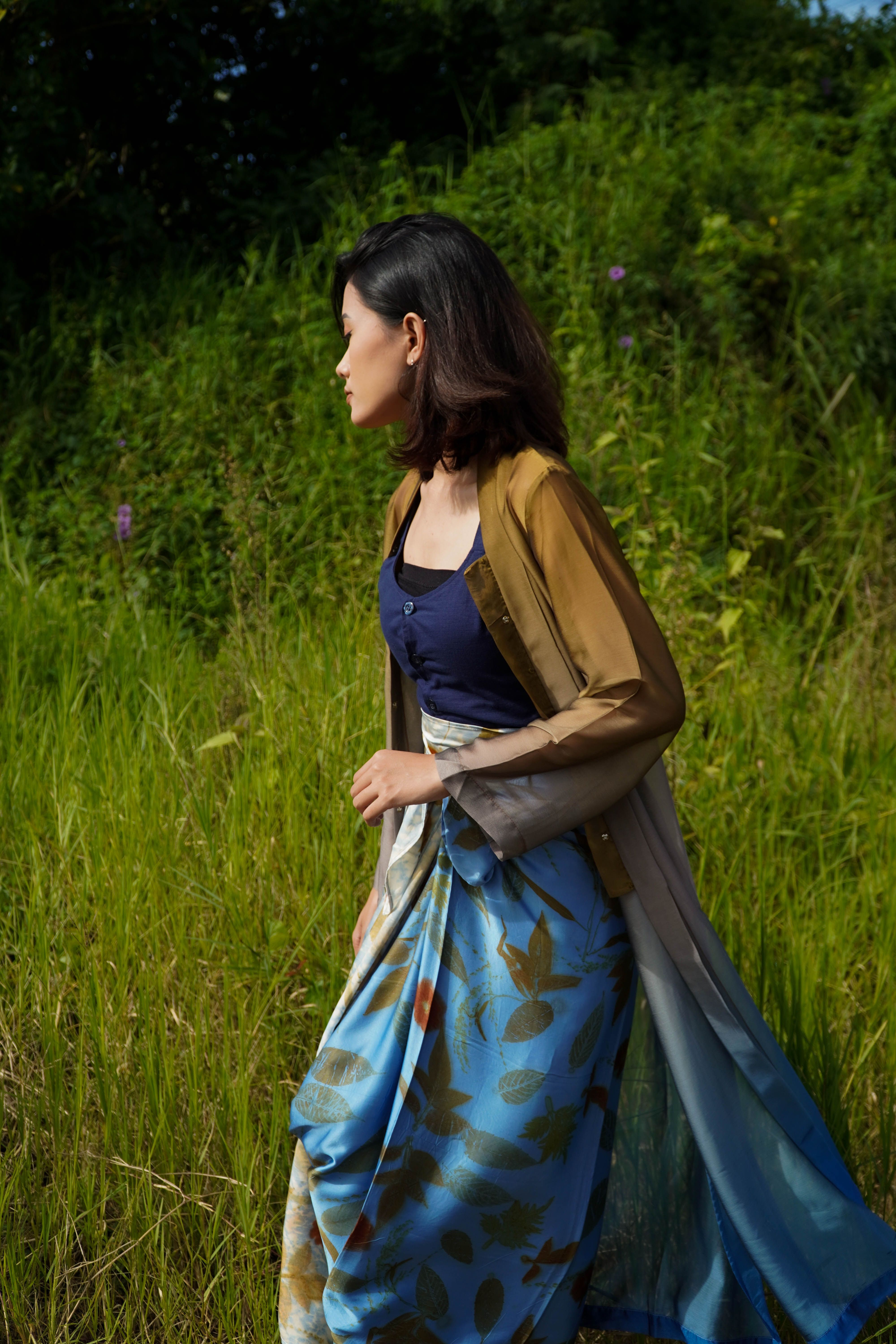 BOOLAO Kebaya Encim Gradation Sifone Blue Grey Lime