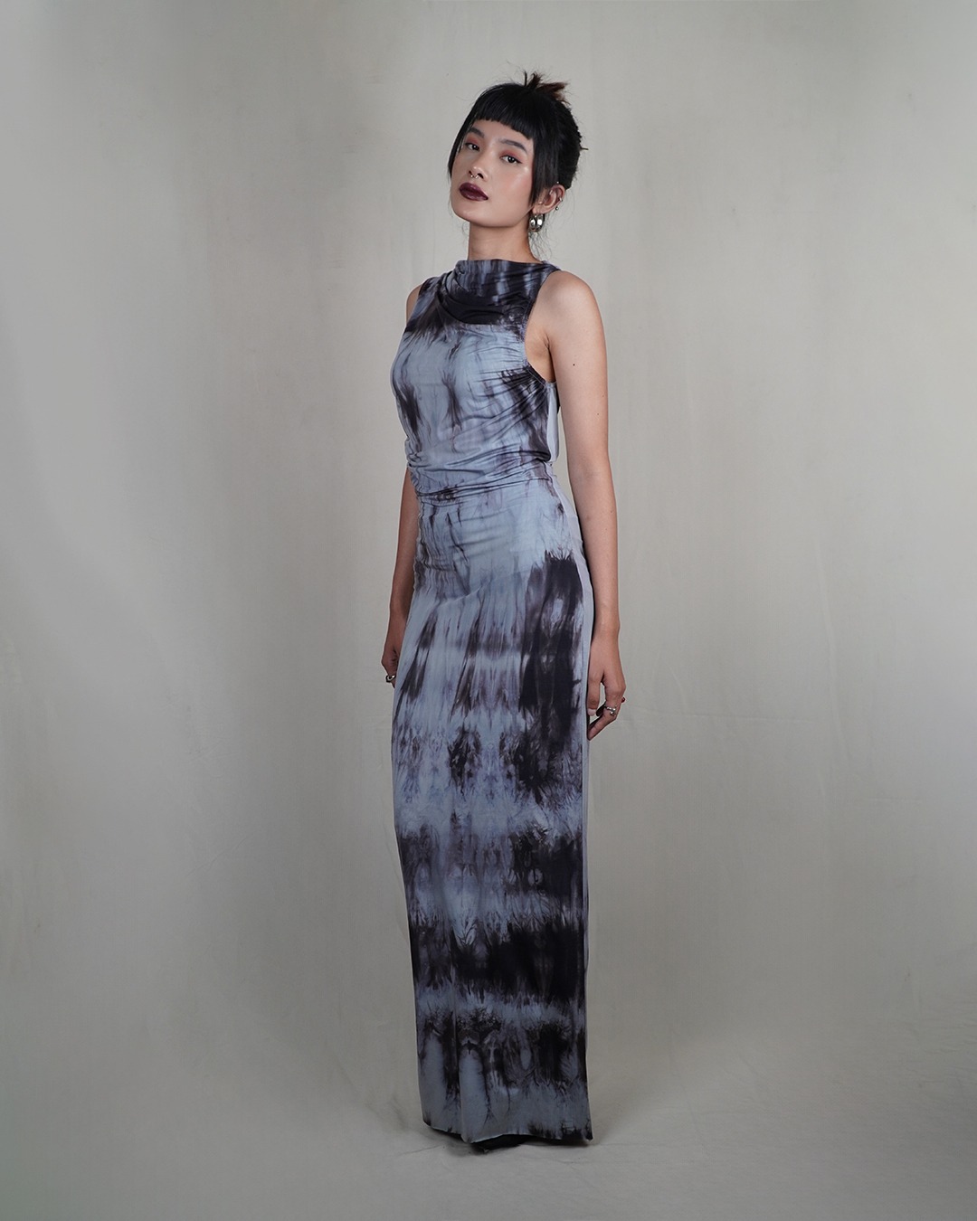 Picnic Panic Smokey Dress (Sleeveless Wringkle Tie Dye Dress) - Long