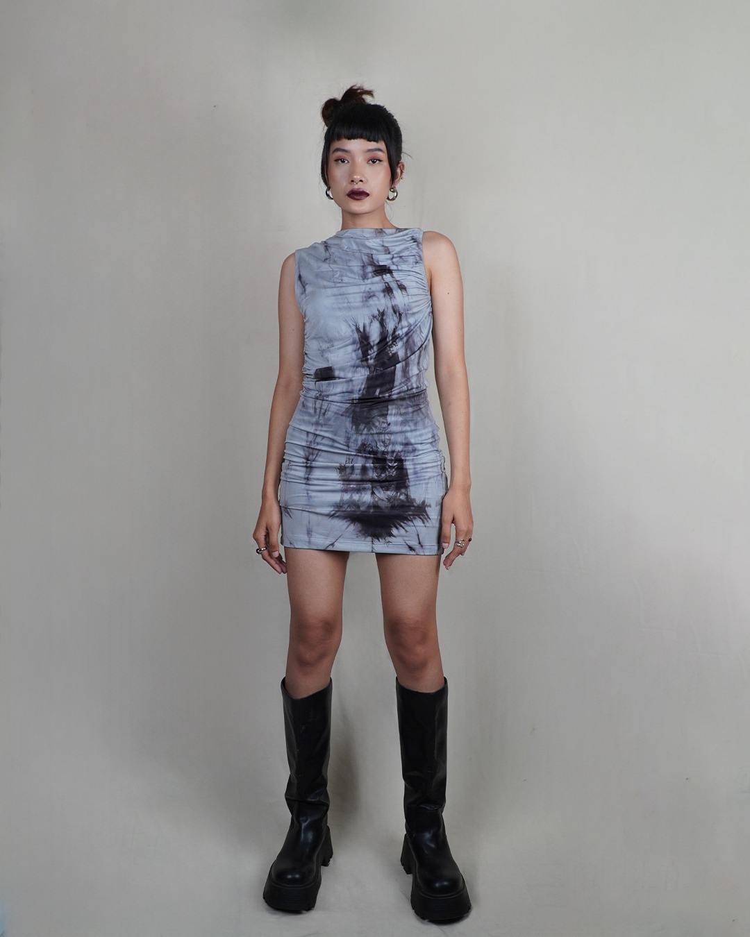 Picnic Panic Smokey Dress (Sleeveless Wringkle Tie Dye Dress) - Short