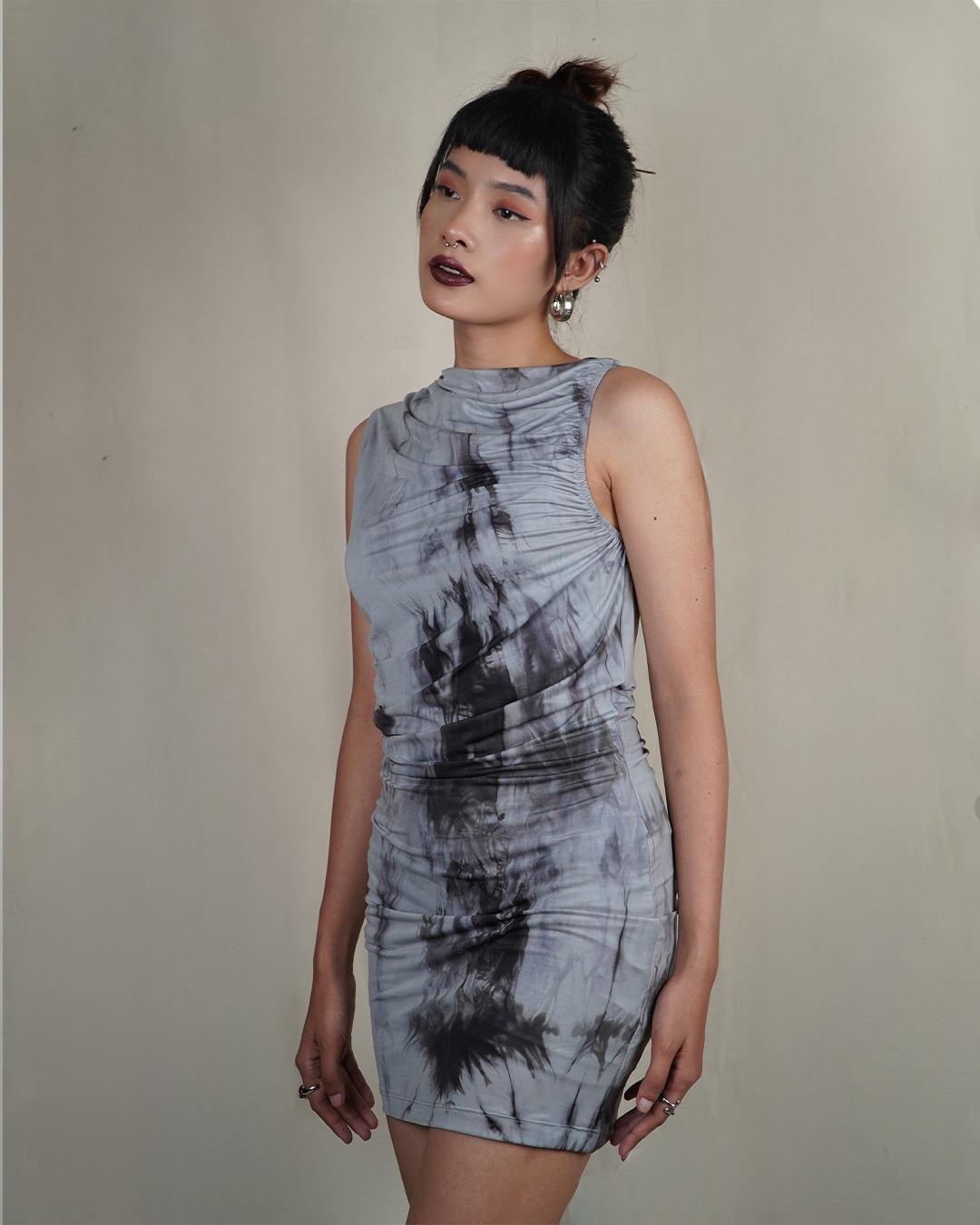 Picnic Panic Smokey Dress (Sleeveless Wringkle Tie Dye Dress) - Short
