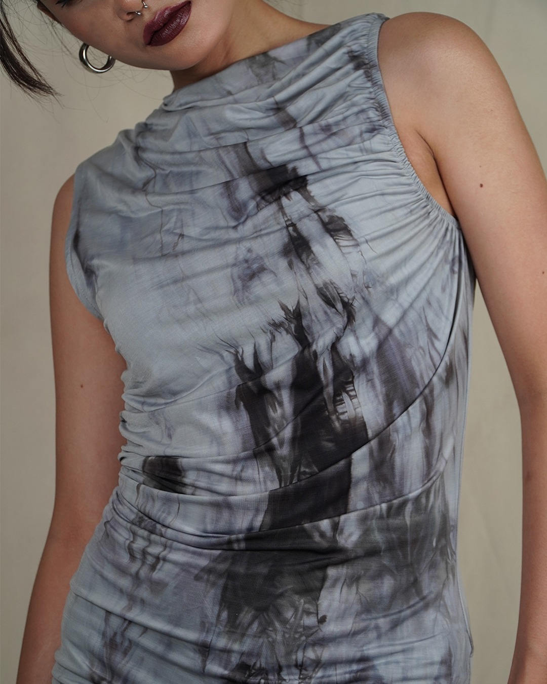 Picnic Panic Smokey Dress (Sleeveless Wringkle Tie Dye Dress) - Short
