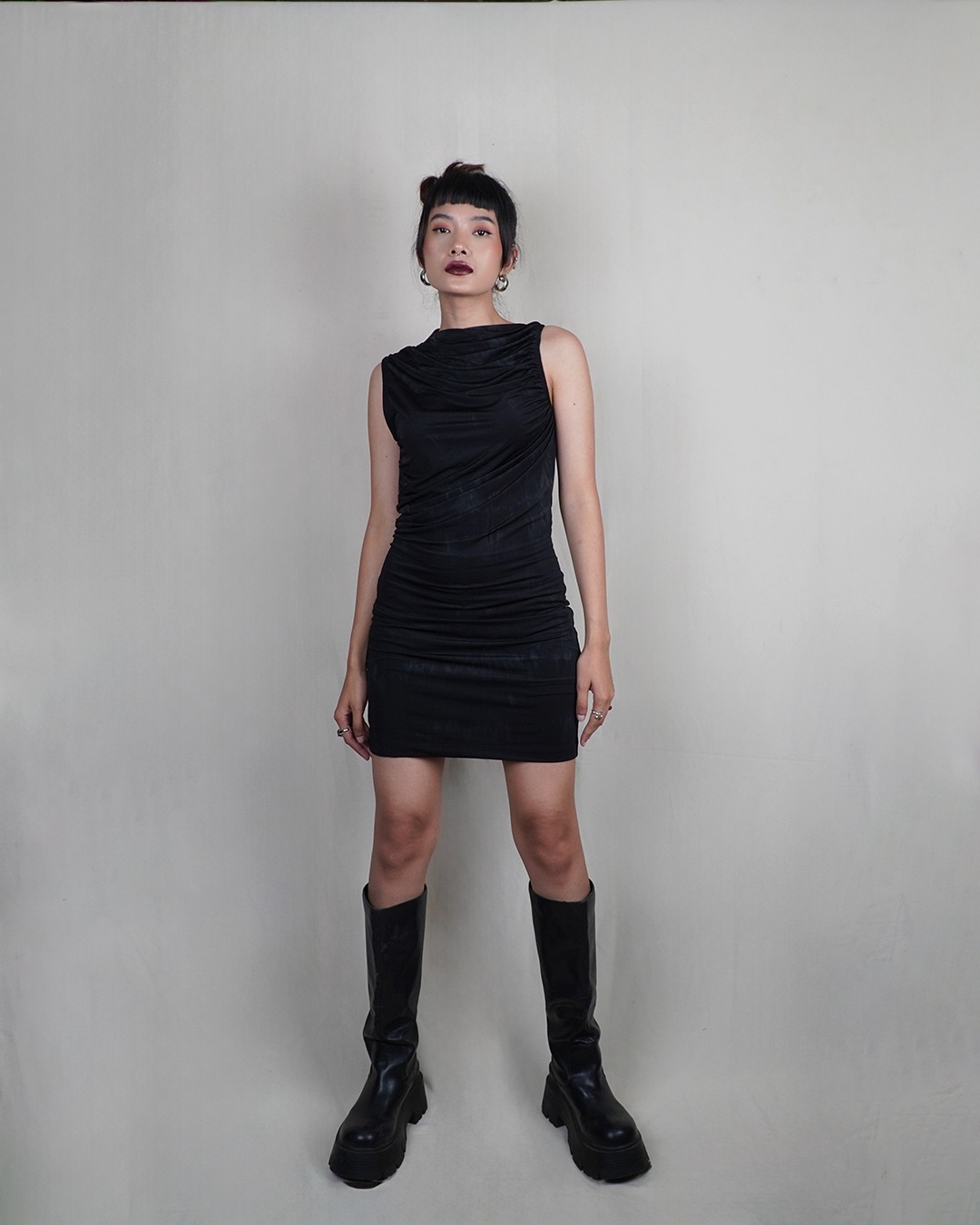 Picnic Panic Shadow Dress (Sleeveless Wrinkle Tie Dye Dress) - Short