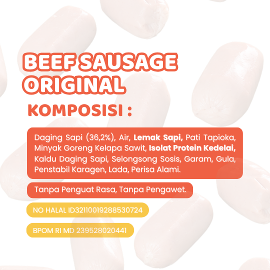 Beef Sausage Original (Sosis Sapi) 200gr