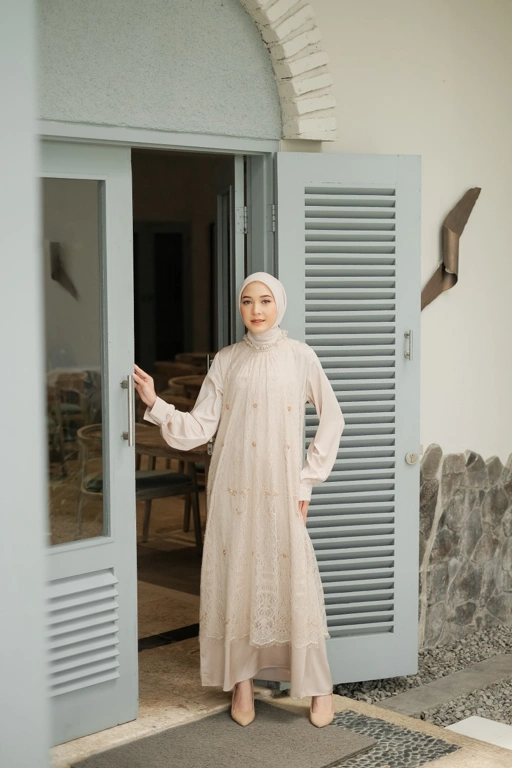 Image of Qania Dress - Beige