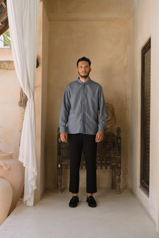 Fahmi Man Shirt - Steel Blue 