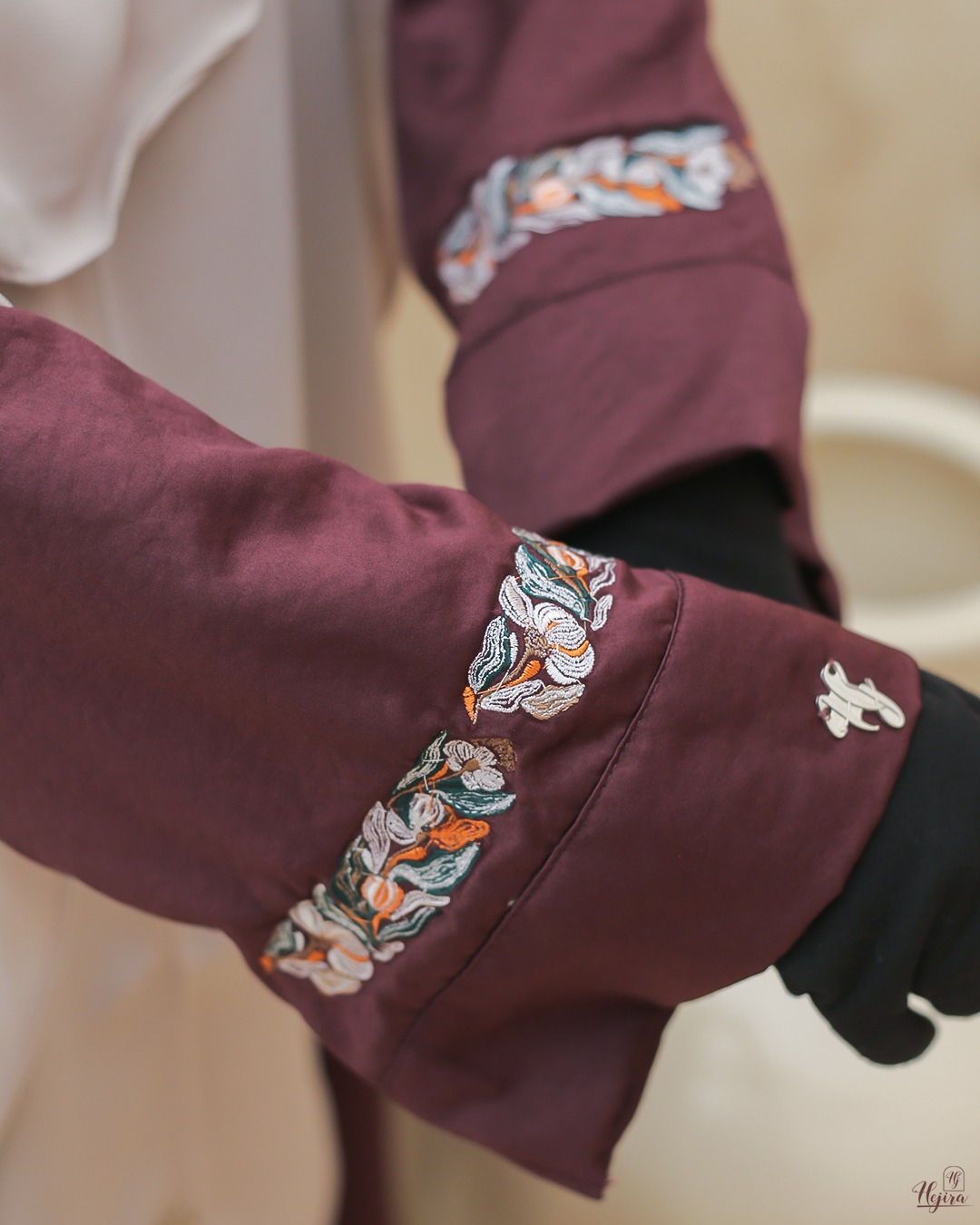 Hejira The Signature Embroidery EVARA Abaya Cupro Look