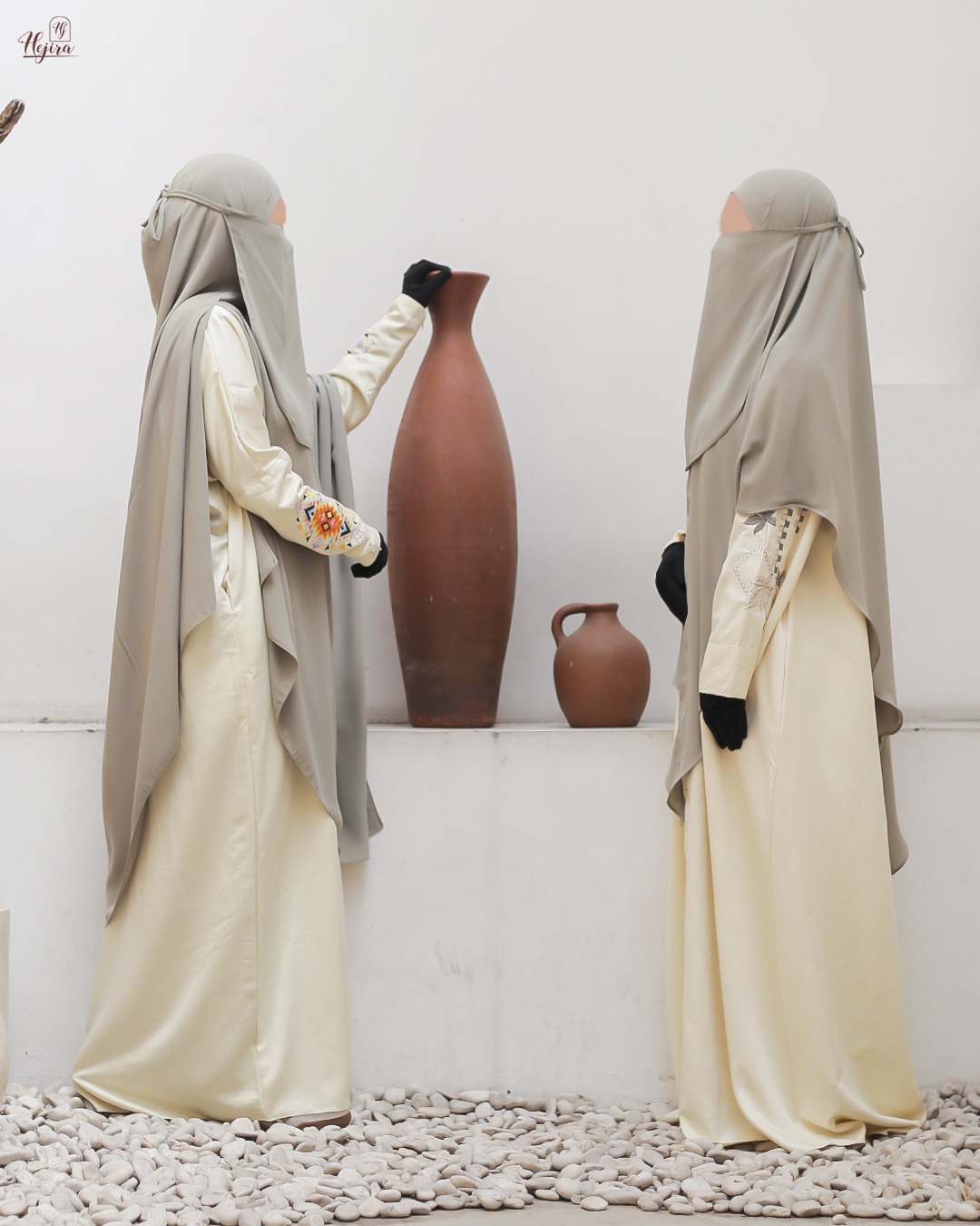 Hejira The Signature Embroidery Elara Abaya Cupro Look