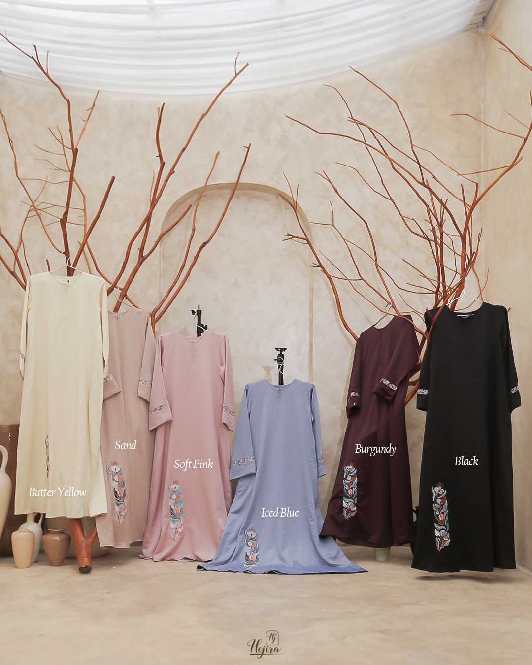 Hejira The Signature Embroidery EVARA Abaya Cupro Look