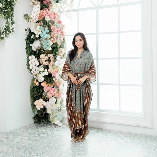 Image of KINNAS BATIK INARA Dress Gamis Kondangan Mewah Motif Batik Wanita